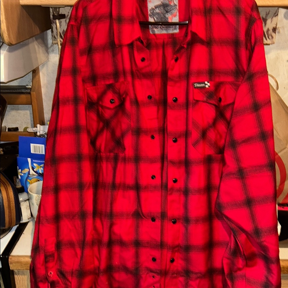 Dixxon “The Stroker” Red Plaid Flannel Shirt View 2